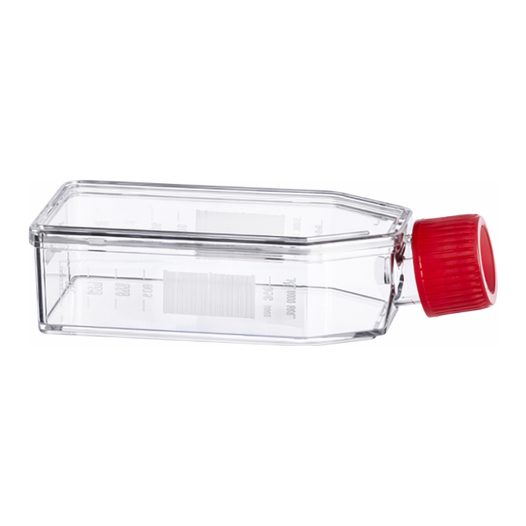 Greiner Bio One CELL CULTURE FLASK, 50 ML, 25 CM², PS,CELLCOAT®, FIBRONECTIN, RED FILTER SCREW CAP, 5 PCS./BAG