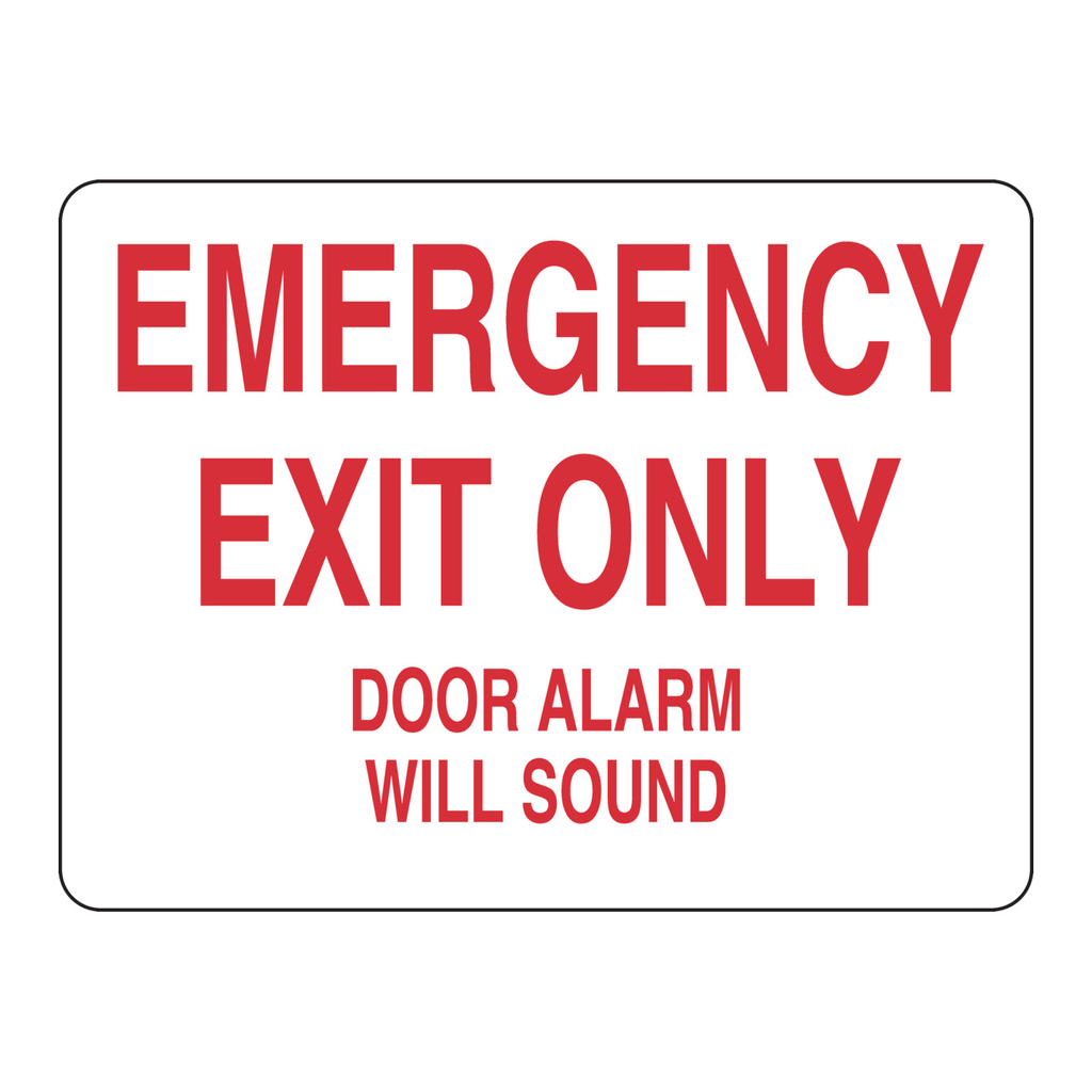 Brady EMERGENCY EXIT ONLY DOOR ALARM WILL SOUND Sign