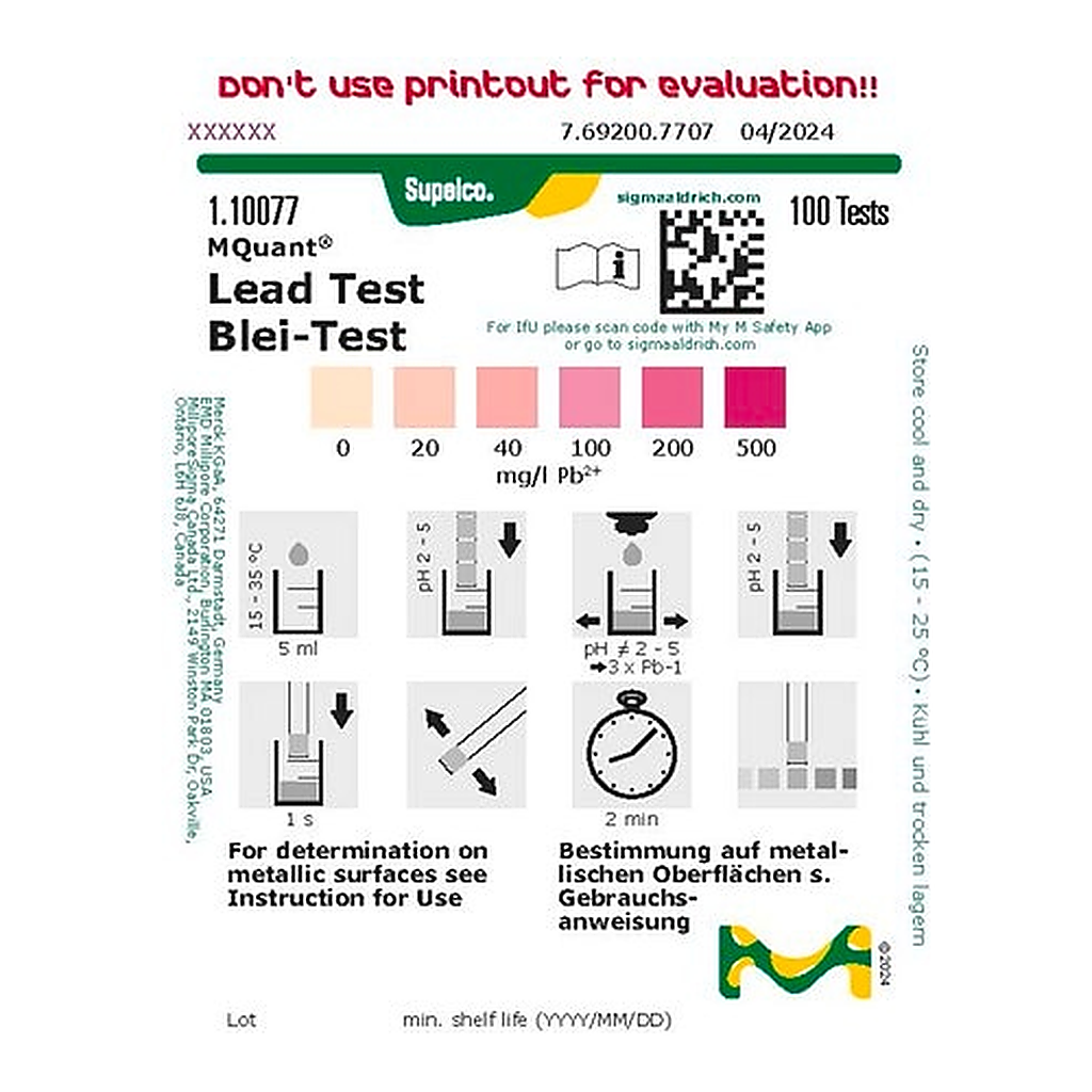 Merck MQuant LEAD-TEST 100 TESTS