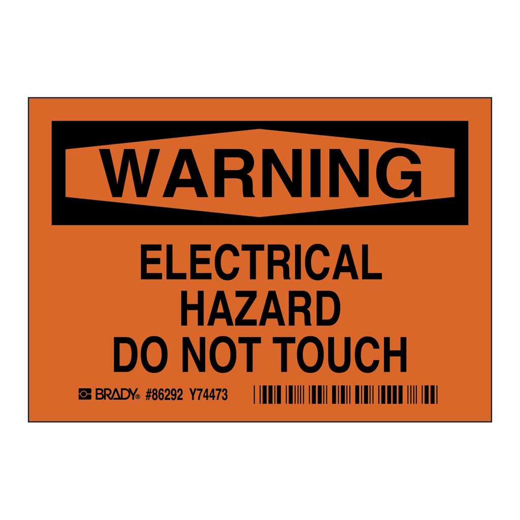 Brady WARNING Electrical Hazard Do Not Touch Labels