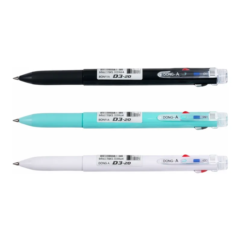OFFICENEX 동아 D3.20 3색 볼펜(0.5mm/바디색상:화이트)