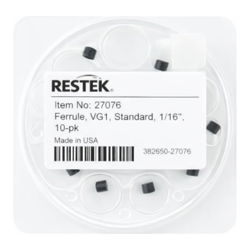 Restek Ferrule,Vespel/Graphite, VG1, 85% Vespel/15% Graphite Standard, 1/16in, 10-pk.