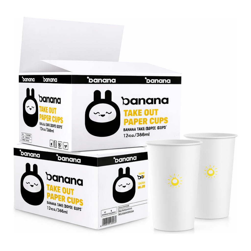 OFFICENEX [P]테이크아웃 바나나 종이컵(13oz/240개입/Box)