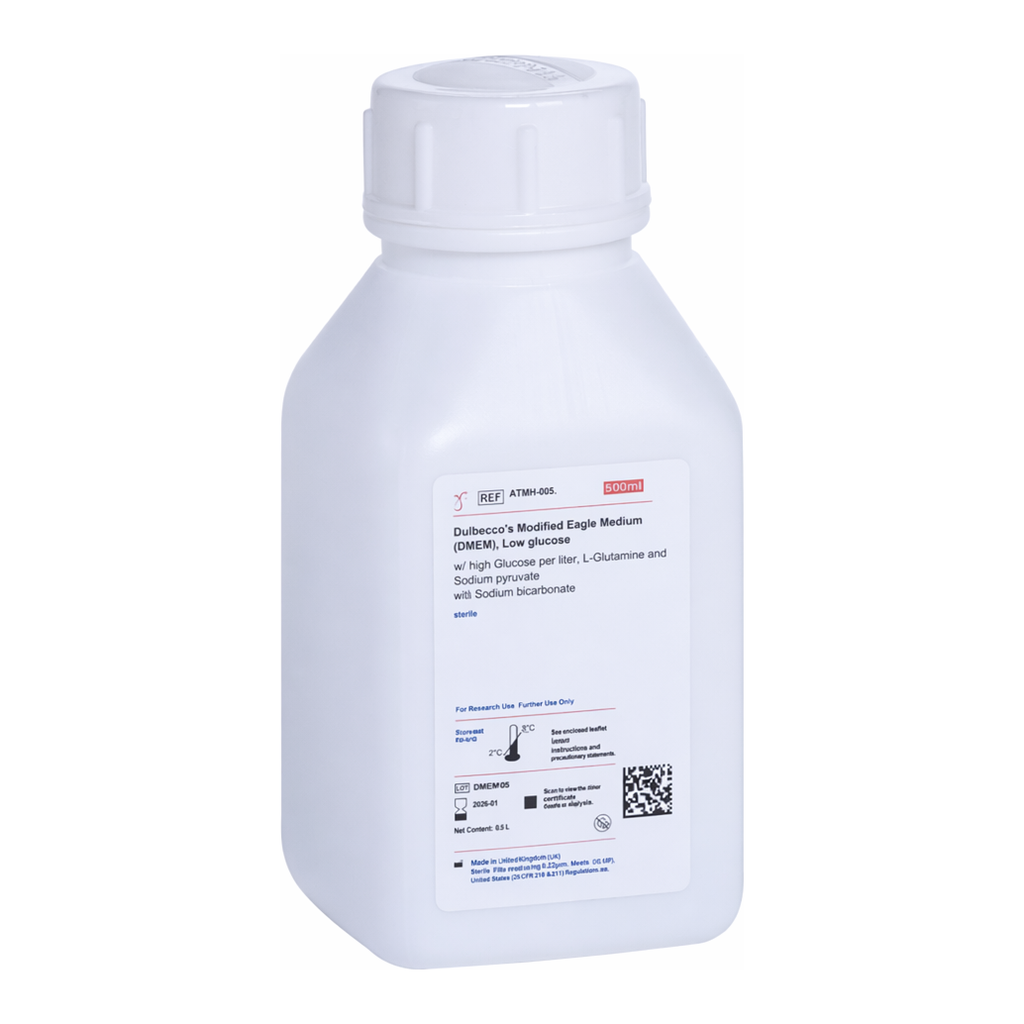 Himedia Dulbecco`s Modified Eagle Medium (DMEM), Low glucose w/ 1gm Glucose per litre and Sodium Pyruvate w/o L-Glutamine and Sodium bicarbonate