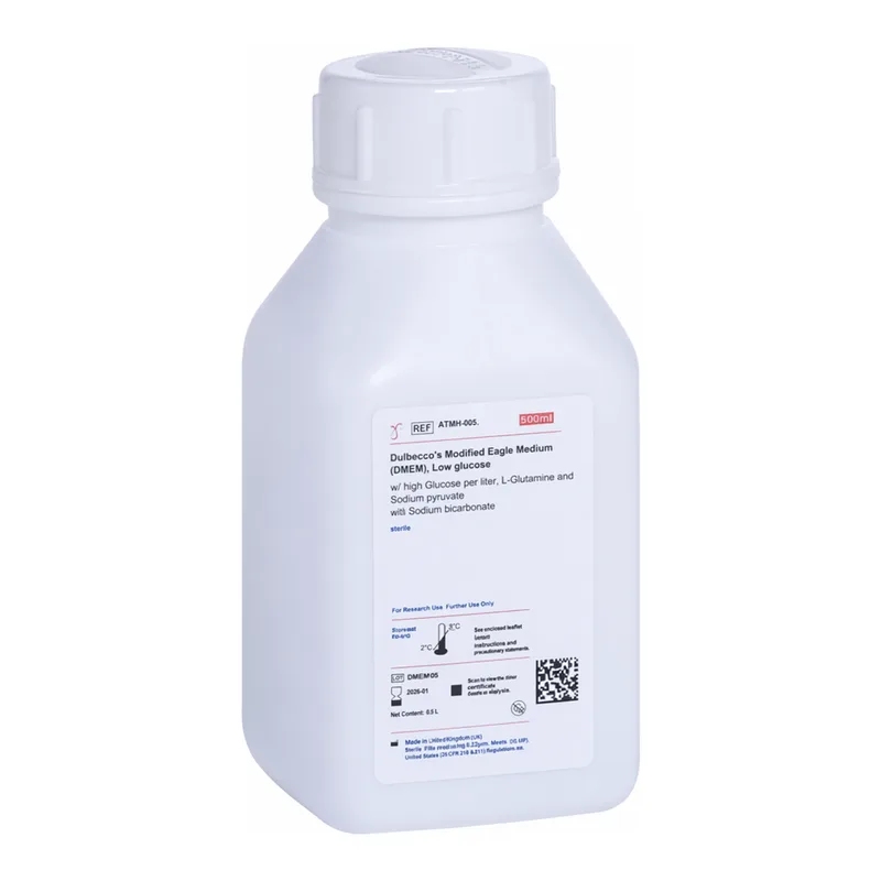 Himedia Dulbecco`s Modified Eagle Medium (DMEM), Low glucose w/ 1gm Glucose per litre and Sodium Pyruvate w/o L-Glutamine and Sodium bicarbonate
