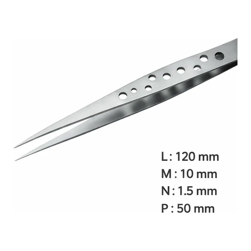 Lklab Korea Perforated Non-Slip SWISS Tweezer / 고정밀 논슬립 트위저, Rubis®, RU-1G SWISS-SA