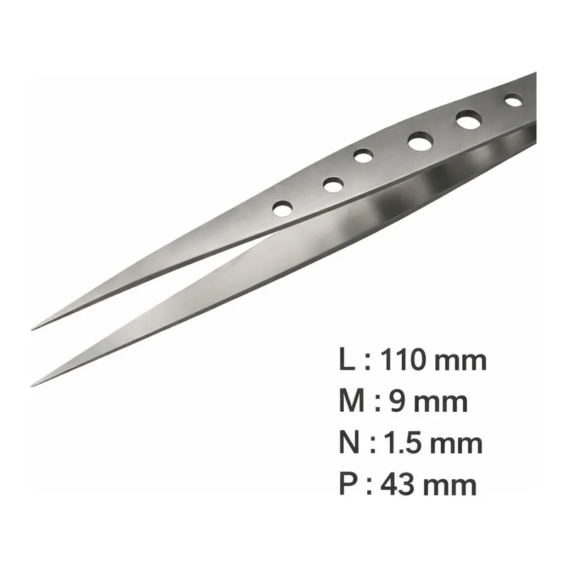 Lklab Korea Perforated Non-Slip SWISS Tweezer / 고정밀 논슬립 트위저, Rubis®, RU-3CG SWISS-SA