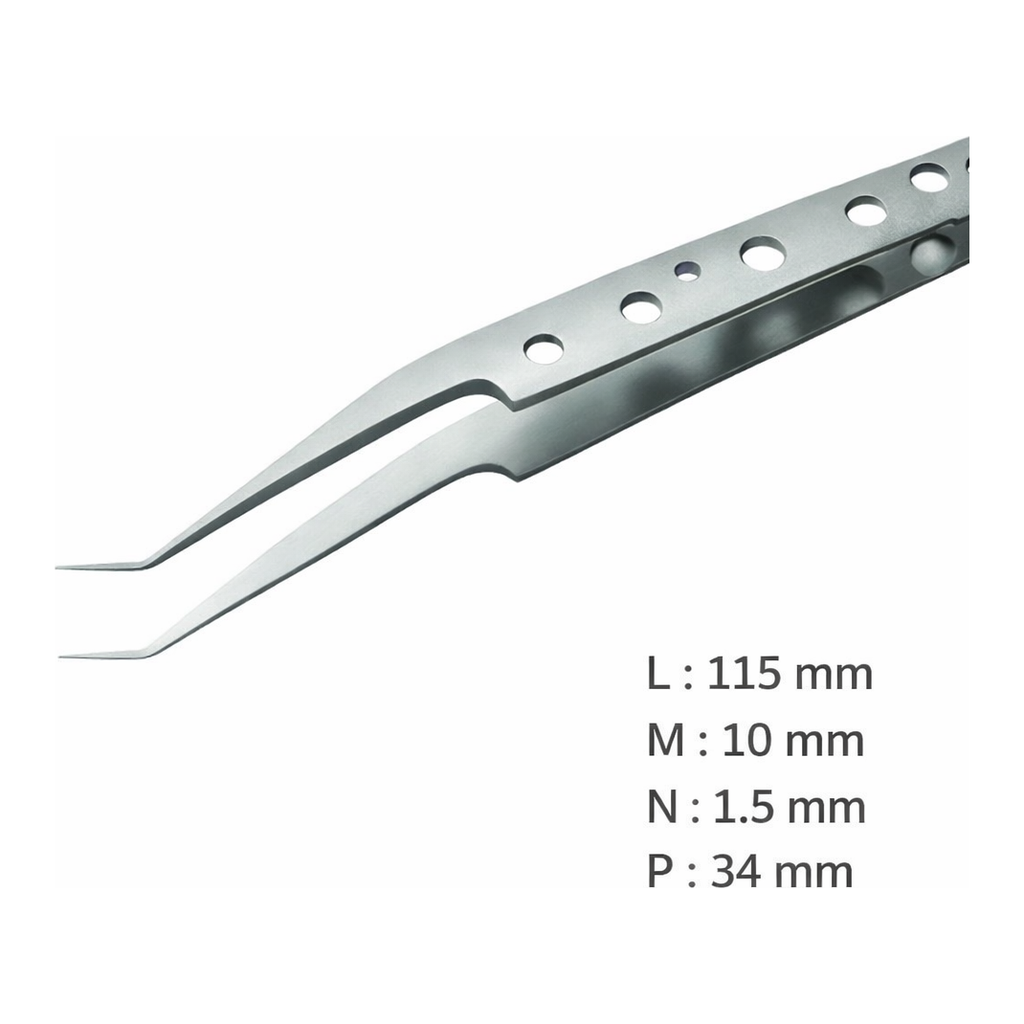 Lklab Korea Perforated Non-Slip SWISS Tweezer / 고정밀 논슬립 트위저, Rubis®, RU-5ARG SWISS-SA