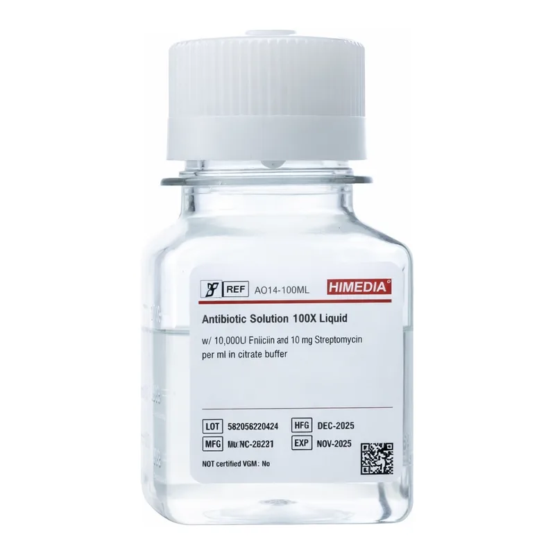 Himedia Antibiotic Solution 100X Liquid w/ 10,000U Penicillin and 10 mg Streptomycin per ml in citrate buffer