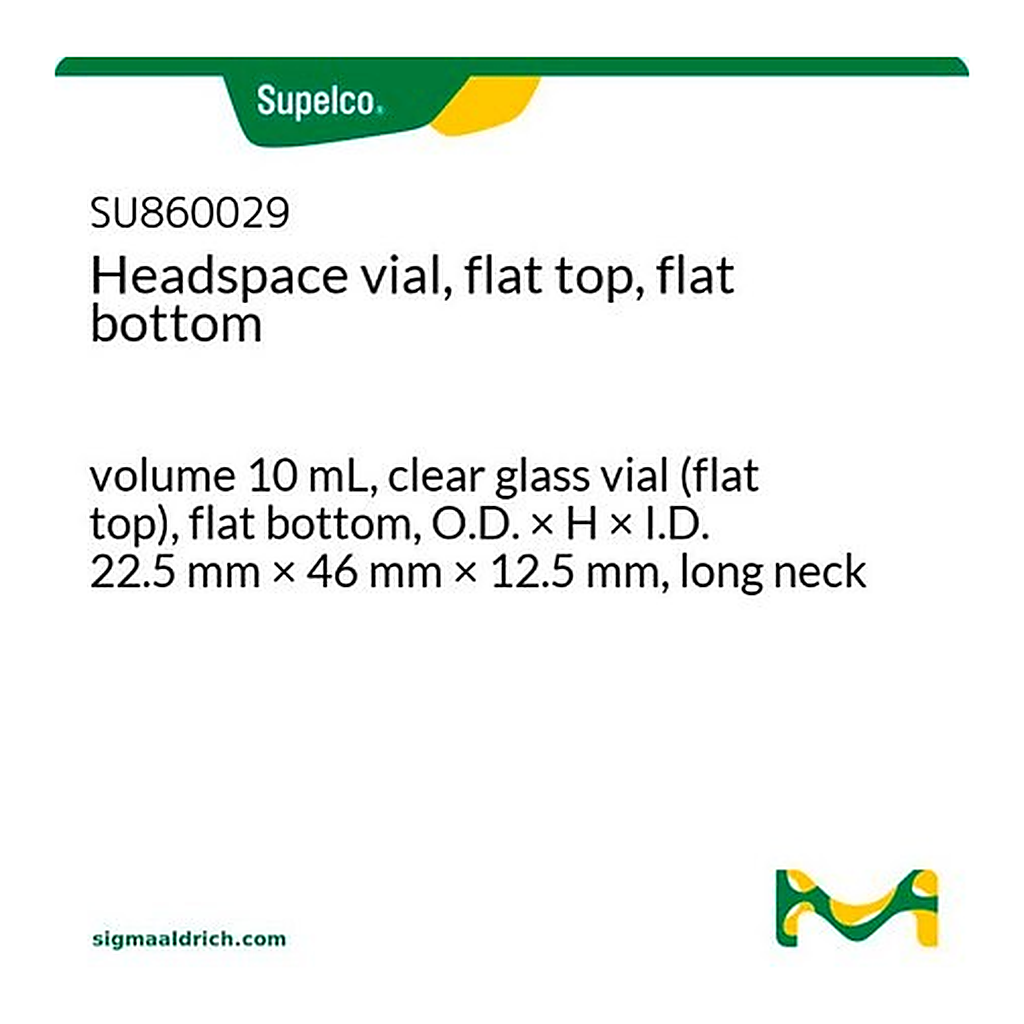 Merck Headspace vial, flat top, flat bottom