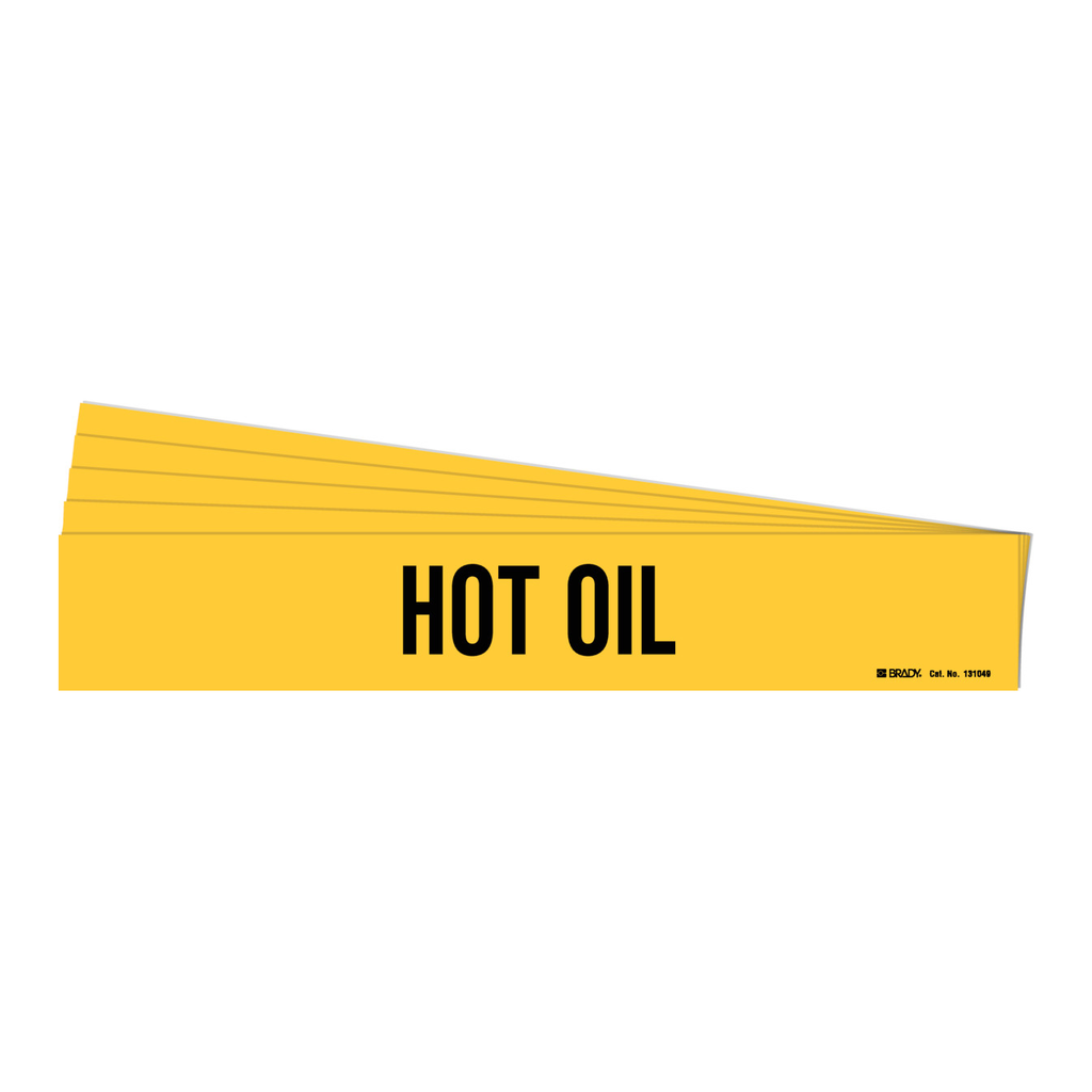 Brady Self-Adhesive Pipe Marker: HOT OIL