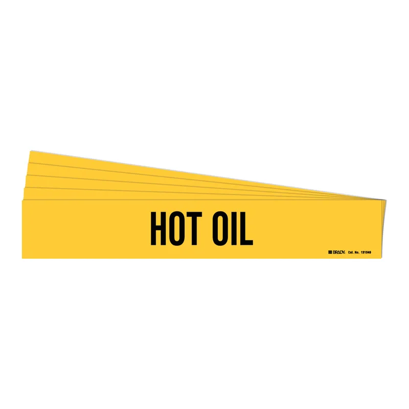 Brady Self-Adhesive Pipe Marker: HOT OIL