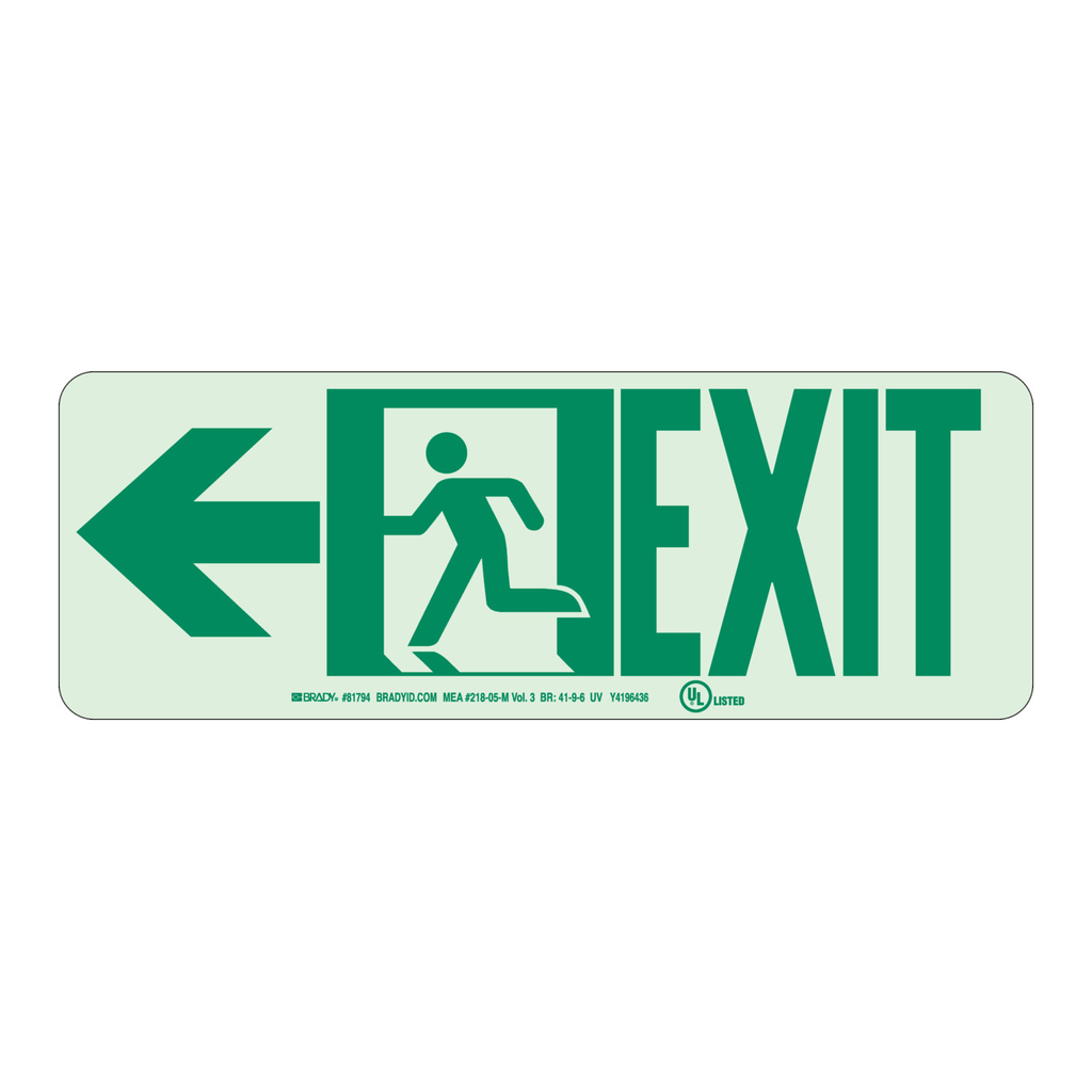 Brady BradyGlo Exit Sign