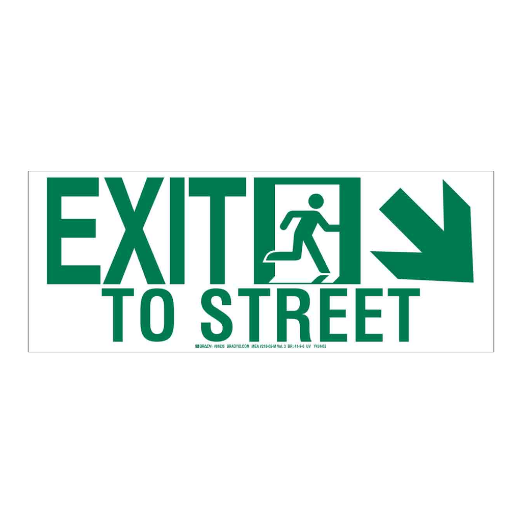 Brady BradyGlo Exit To Street Sign