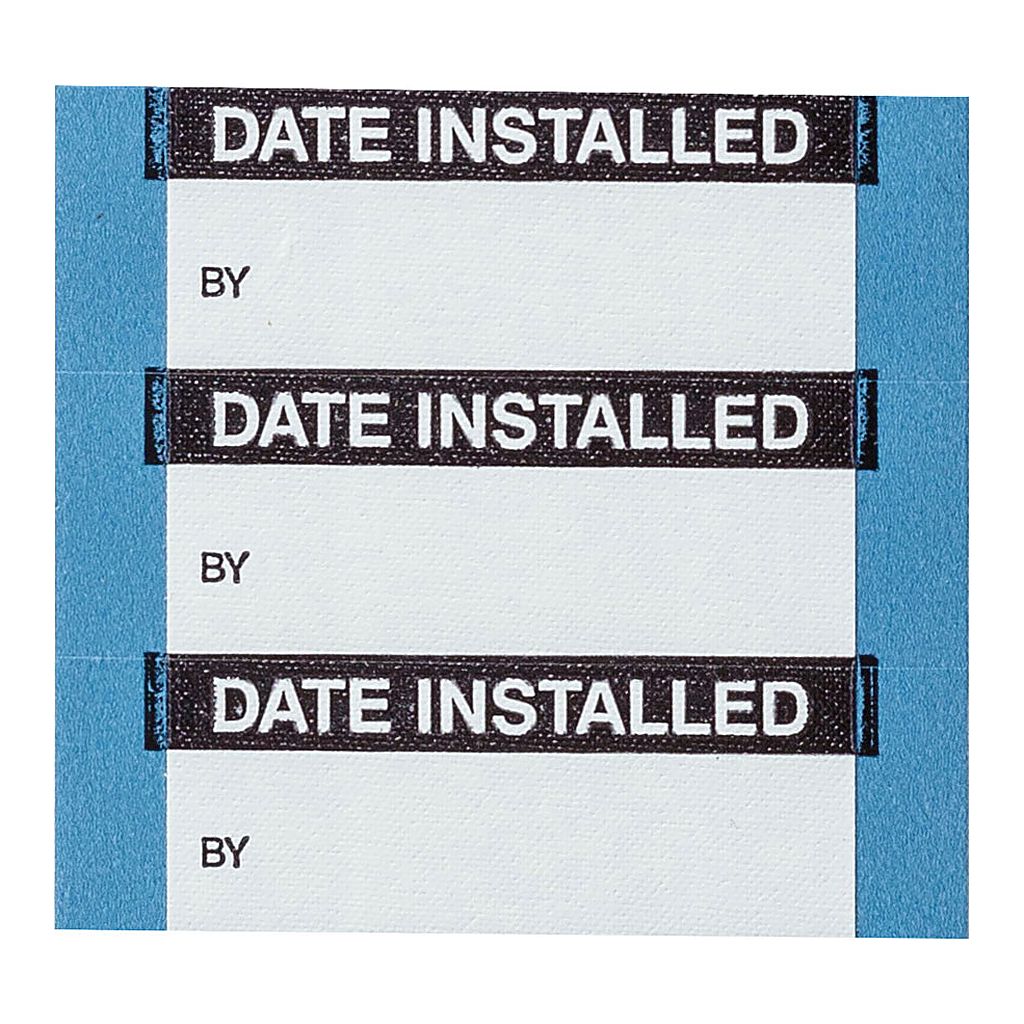 Brady Date Installed Write-On Labels