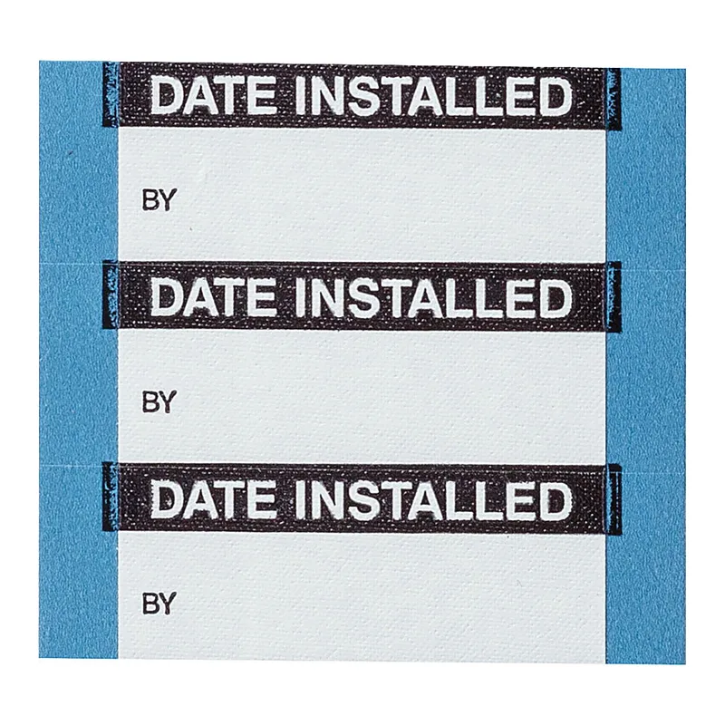 Brady Date Installed Write-On Labels