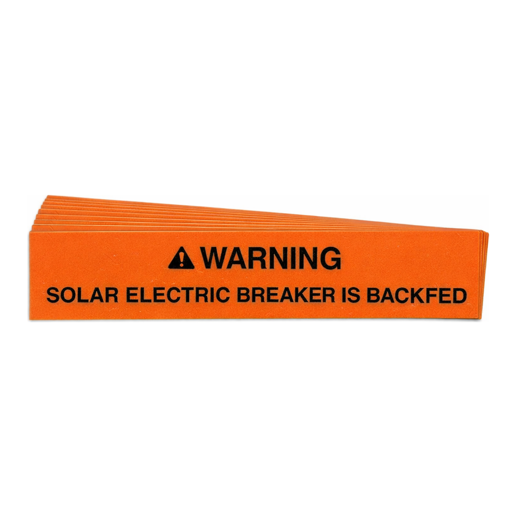 Brady Pre-Printed SOLAR BREAKER BACKFED Warning Labels