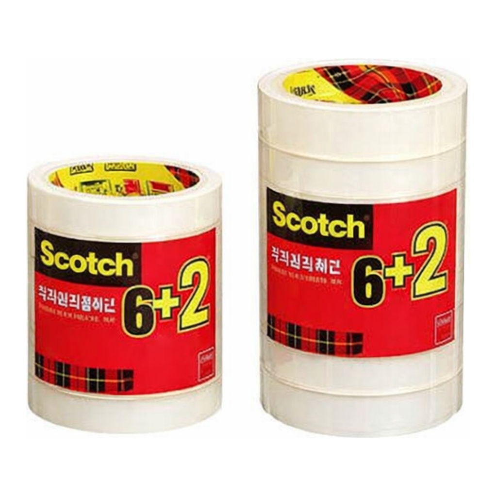 OFFICENEX 3M 스카치 다용도테이프 리필 3인치 502-8 (12mmx20m,8롤) 6+2기획