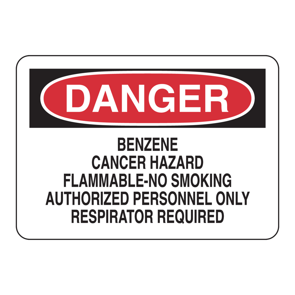 Brady DANGER No Smoking Authorized Personnel Only Respirator Required Sign