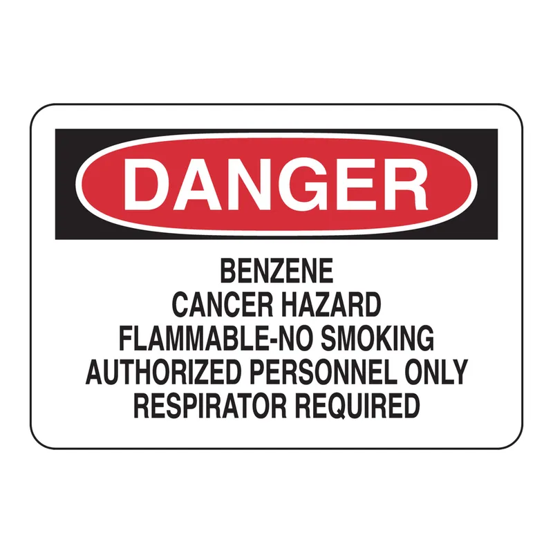 Brady DANGER No Smoking Authorized Personnel Only Respirator Required Sign
