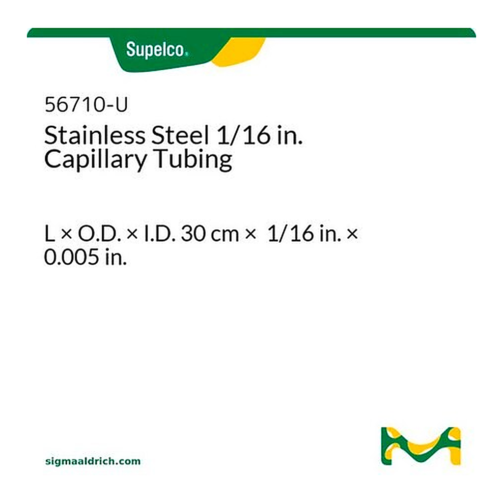 Merck 0.005IN ID SS TUBING, 1/16IN OD, 30CM