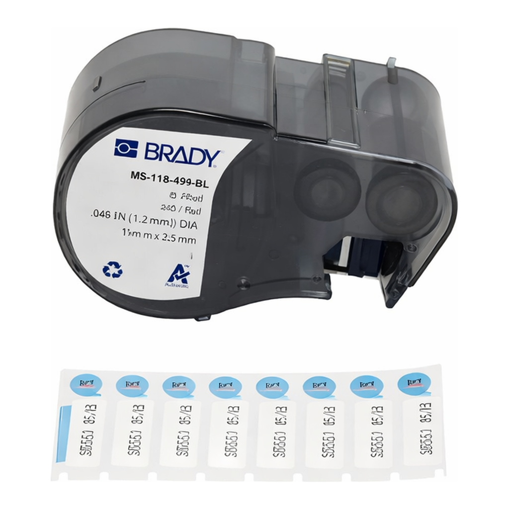 Brady Color Polyester Laboratory Vial and Tube Labels with Ribbon for M5 Printers