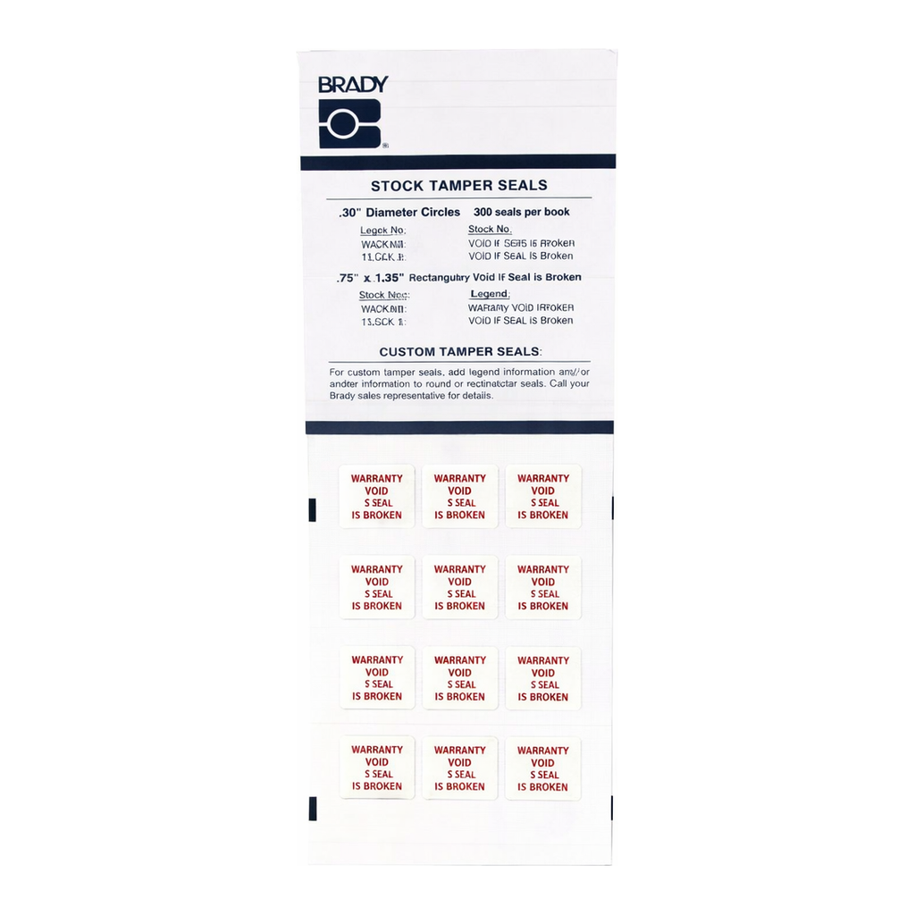 Brady Tamper Seal Vinyl Film
