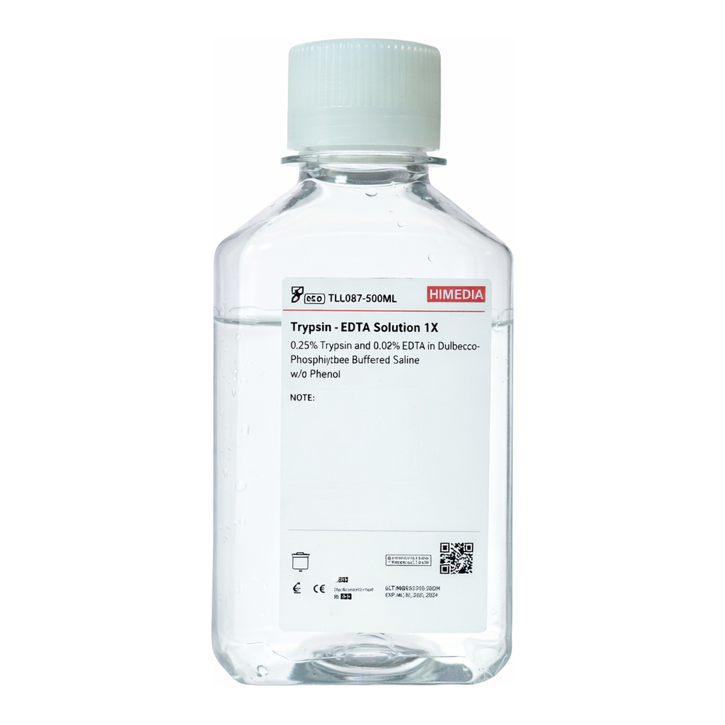 Himedia Trypsin-EDTA Solution 1X 0.25% Trypsin and 0.2% EDTA in Dulbecco`s Phosphate Buffered Saline w/o Phenol red