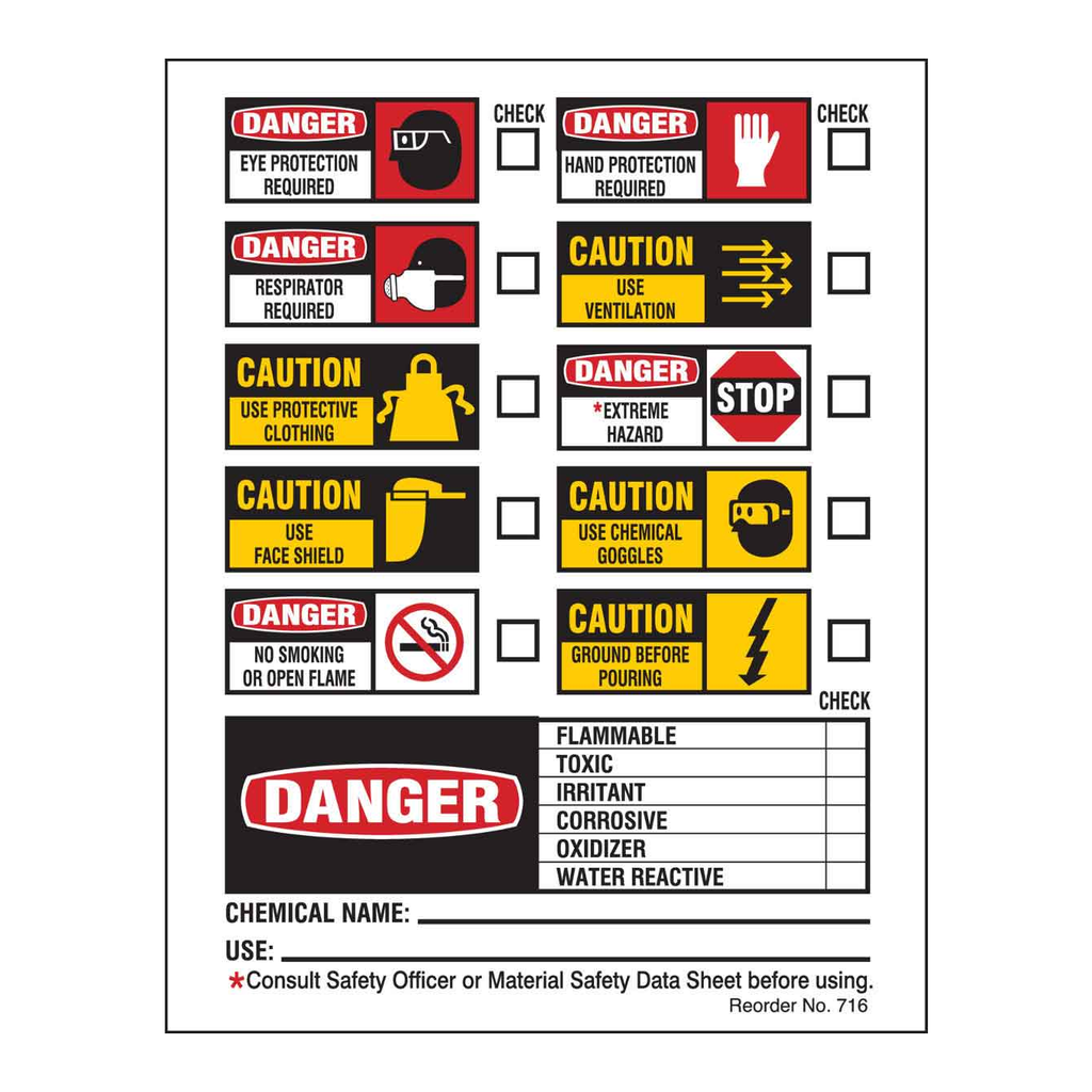 Brady Chemical Safety Check Labels