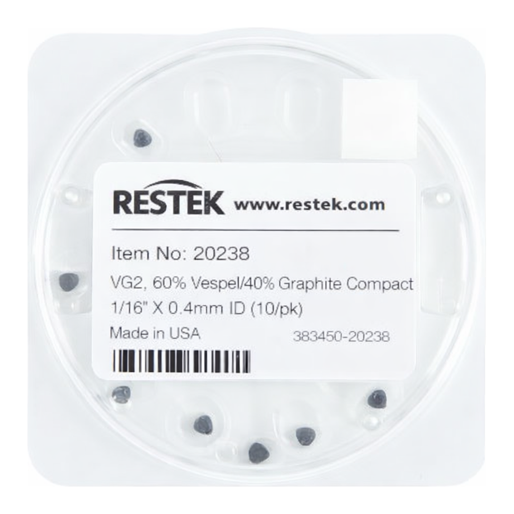 Restek Ferrule, Vespel/Graphite, VG2, 60% Vespel/40% Graphite Compact 1/16in X 0.4mm ID Pack of 1