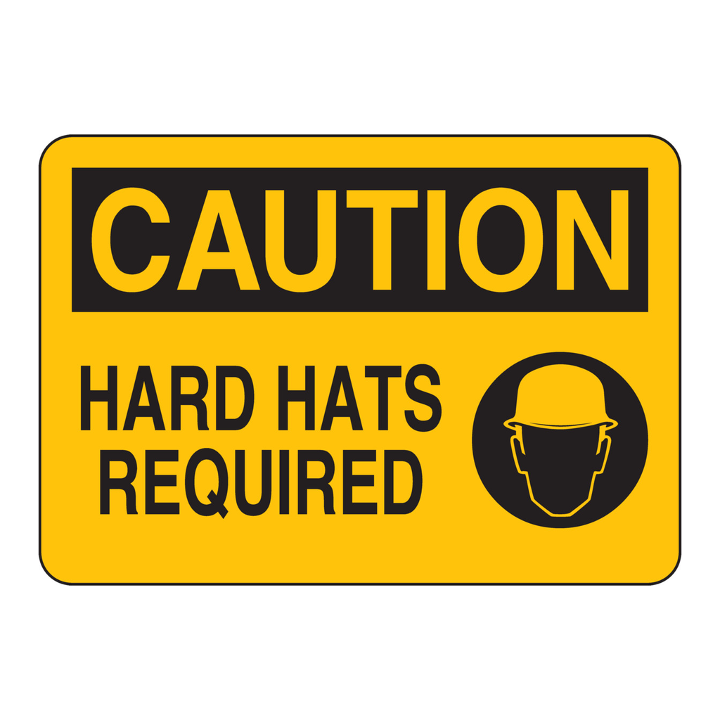 Brady CAUTION Hard Hats Required Sign