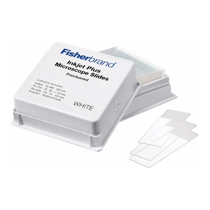 Thermo Fisher Scientific InkJet Plus Microscope Slides, 90° corner plus; Color: white