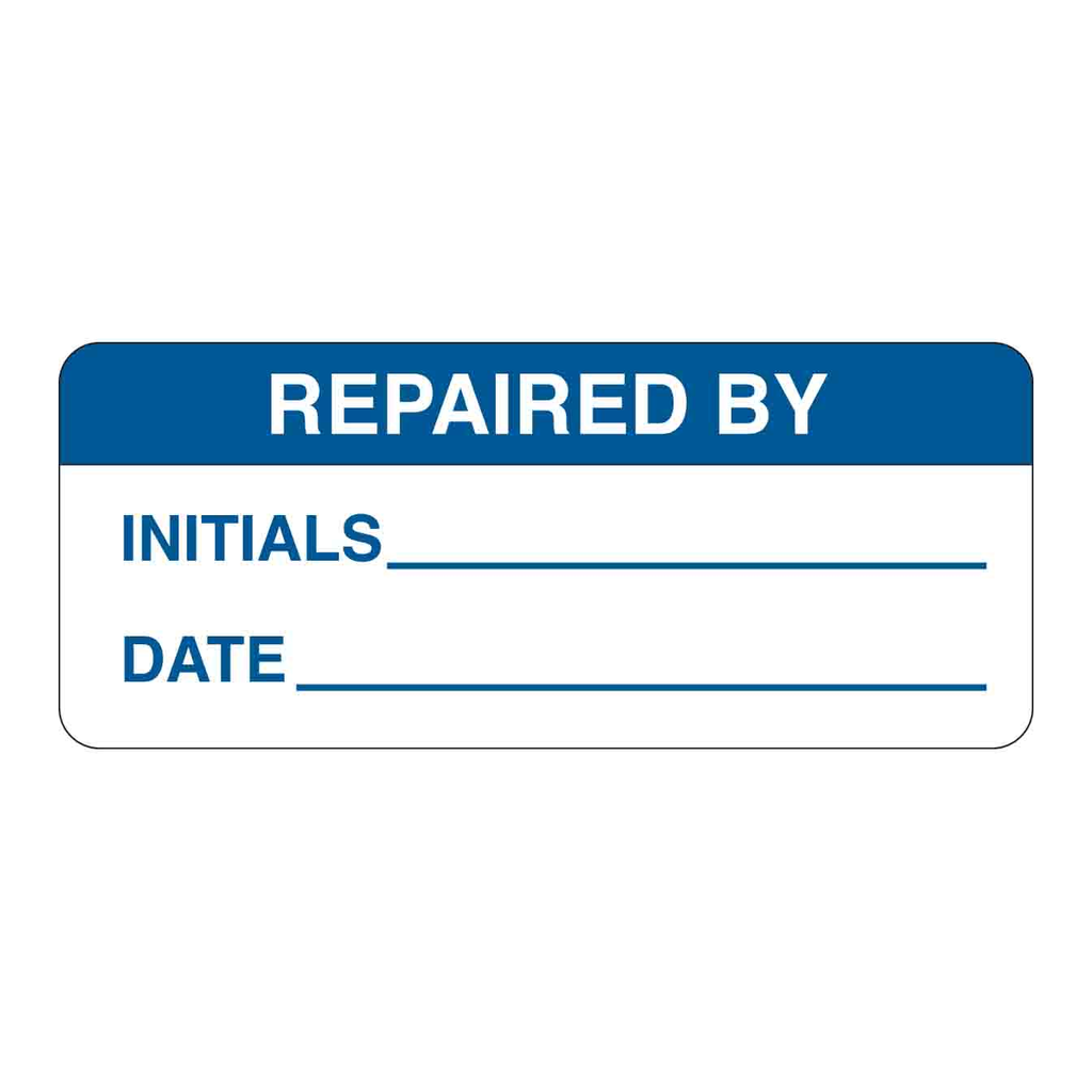Brady REPAIRED BY INITIALS: DATE: Write-on Inspection Labels