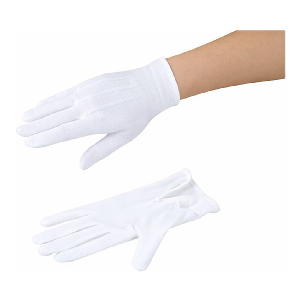 AS ONE Smooth Cotton Gloves (With Hook) 12 Pairs Pack S