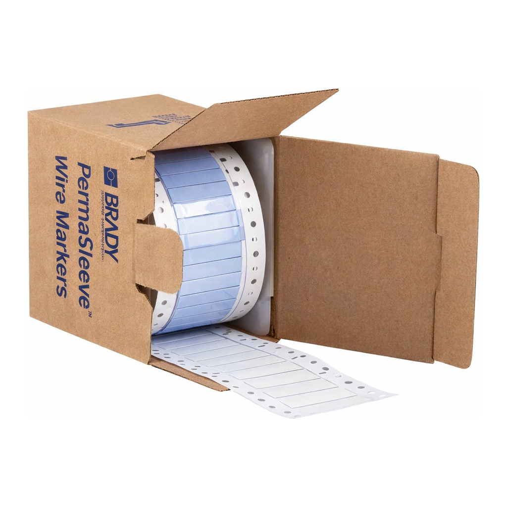 Brady PermaSleeve Heat Shrink Wire and Cable Labels, 1/4" Dia, for 3" Core Printers