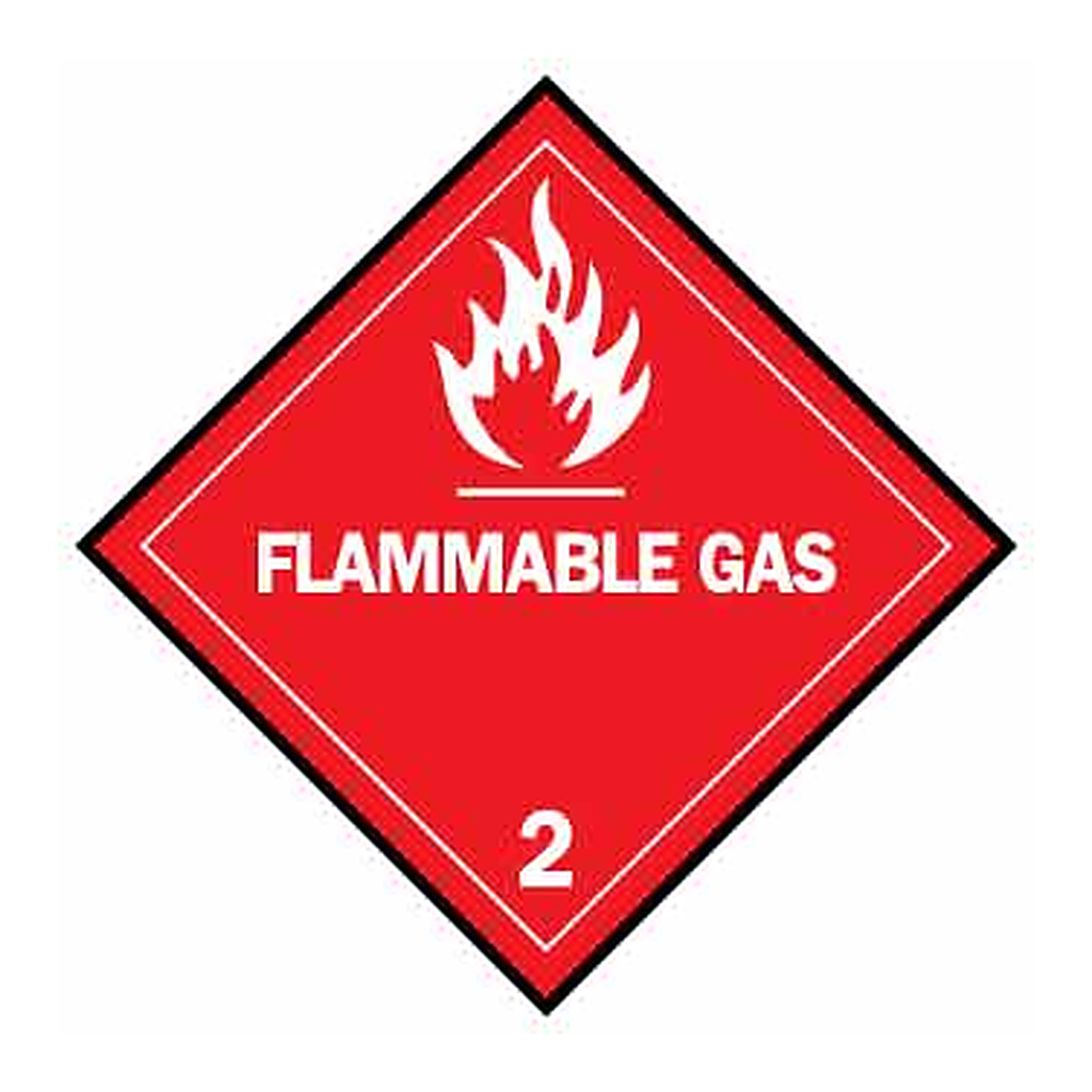 Brady FLAMMABLE GAS 2 Hazardous Material Shipping Labels