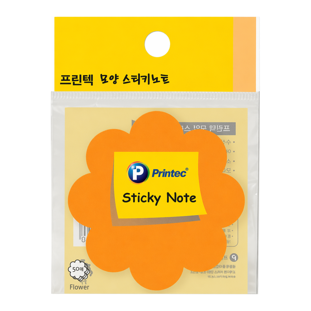 OFFICENEX 프린텍 DI017 스티키노트 모양 스티키 꽃 50매