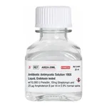 Himedia Antibiotic Antimycotic Solution 100X Liquid, Endotoxin tested w/10,000 U Penicillin, 10mg Streptomycin and 25 µg Amphotericin B per ml in 0.9% normal saline