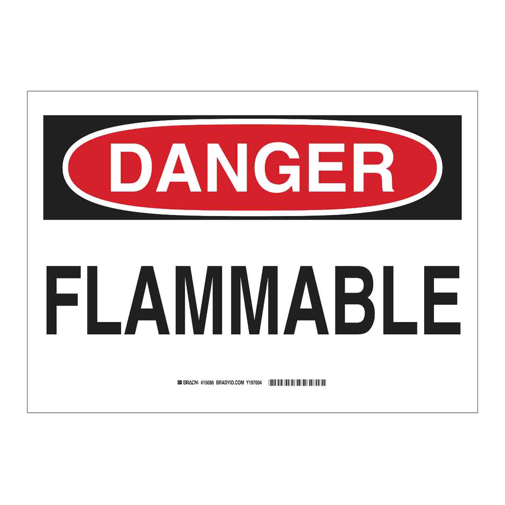 Brady DANGER Flammable Sign