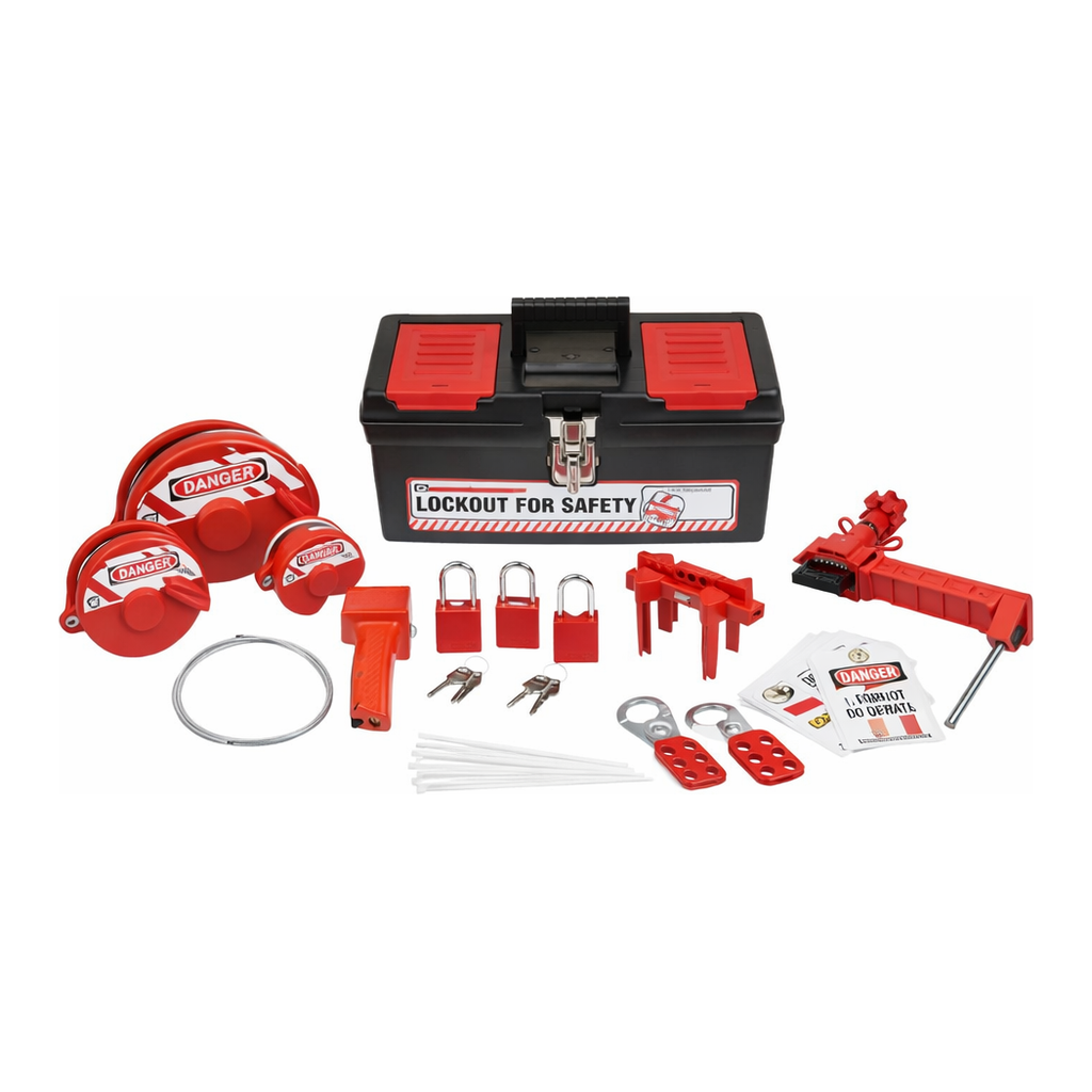 Brady Valve Lockout Tagout Kit with Aluminum Safety Padlocks in Toolbox