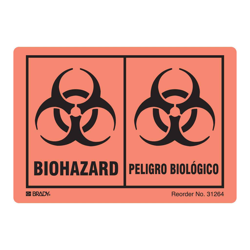 Brady Bilingual Biohazard Labels