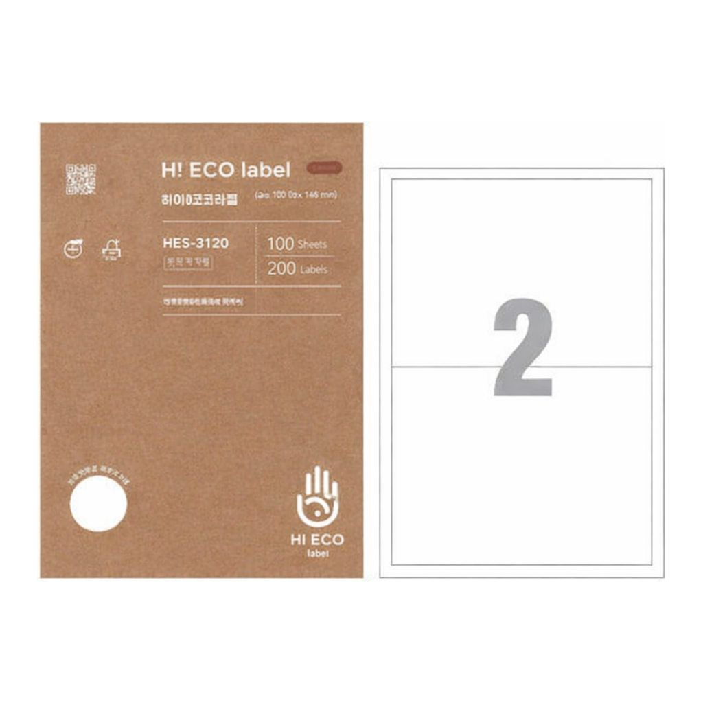 OFFICENEX 하이에코라벨(HES-3120/100매/2칸/폼텍)친환경 인증 상품