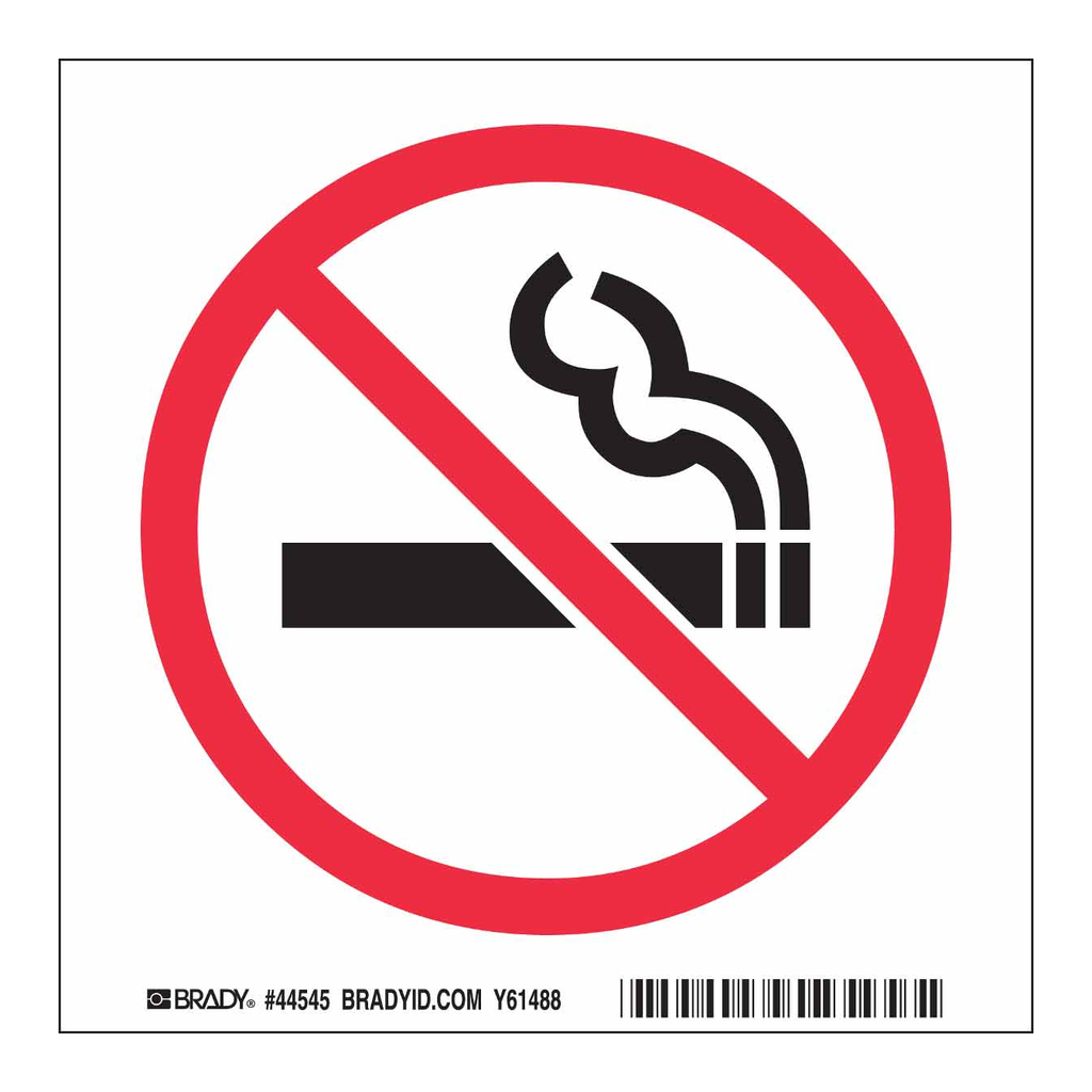 Brady No Smoking Picto Sign