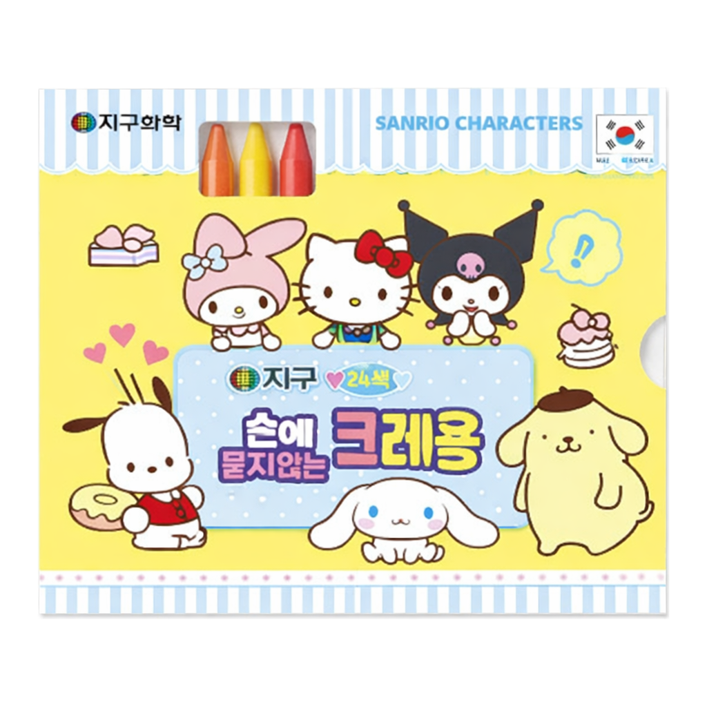 OFFICENEX 산리오캐릭터즈 손에묻지않는크레용 24색