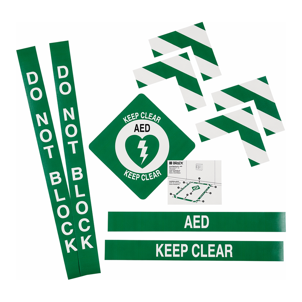 Brady AED Floor Marking Kit with Sign and Border
