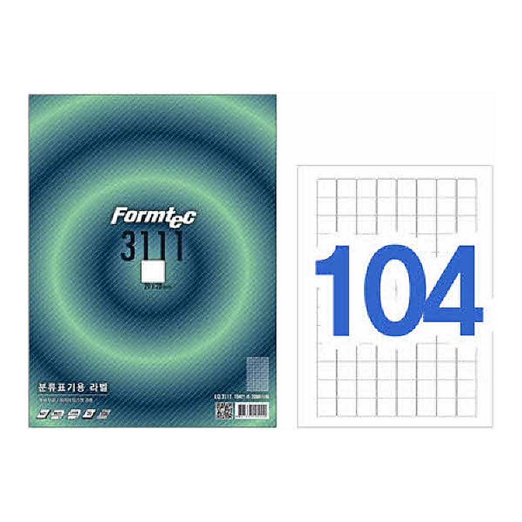 OFFICENEX 분류표기용 라벨( 104칸/20매/LQ-3111/폼텍)친환경 인증 상품