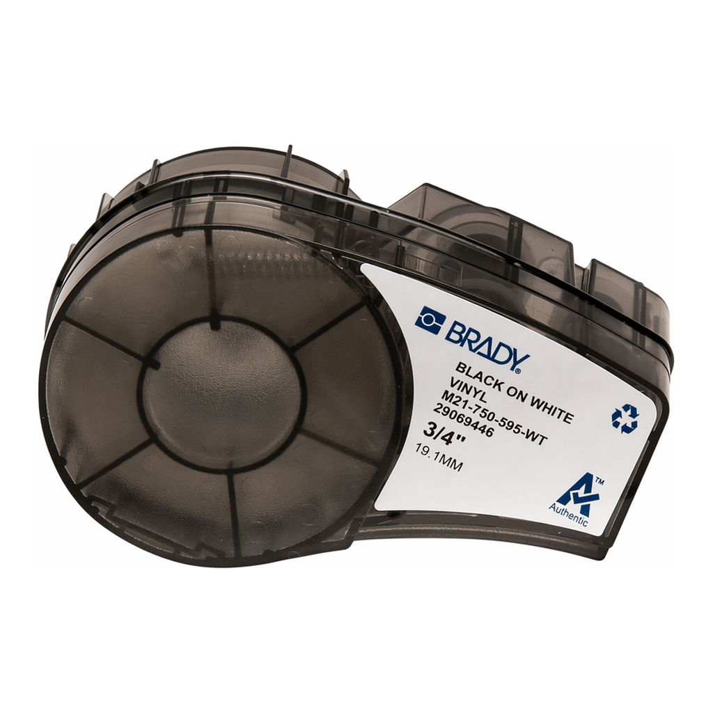Brady All Weather Permanent Adhesive Vinyl Label Tape with Ribbon for M21 Printers