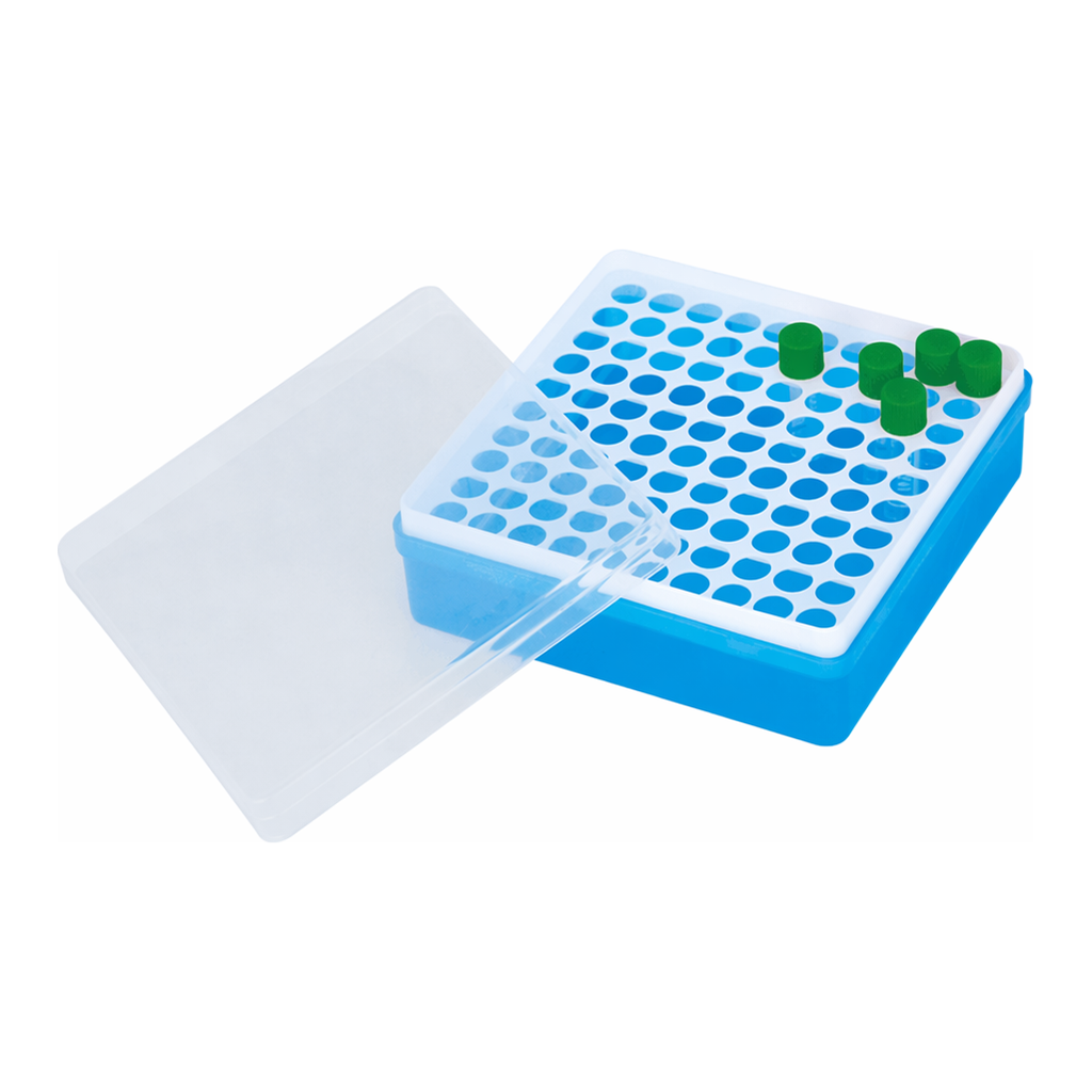 Daihan Science WisdTM 100-hole 1.5㎖ Microtube Rack Box, PP<br>With Translucent Lid, 마이크로 튜브 랙