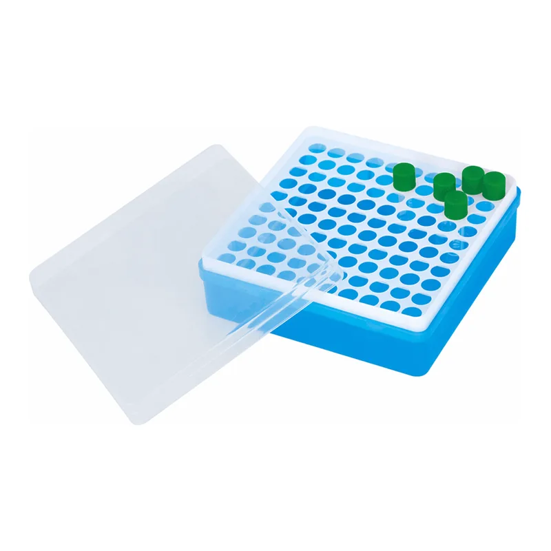 Daihan Science WisdTM 100-hole 1.5㎖ Microtube Rack Box, PP<br>With Translucent Lid, 마이크로 튜브 랙
