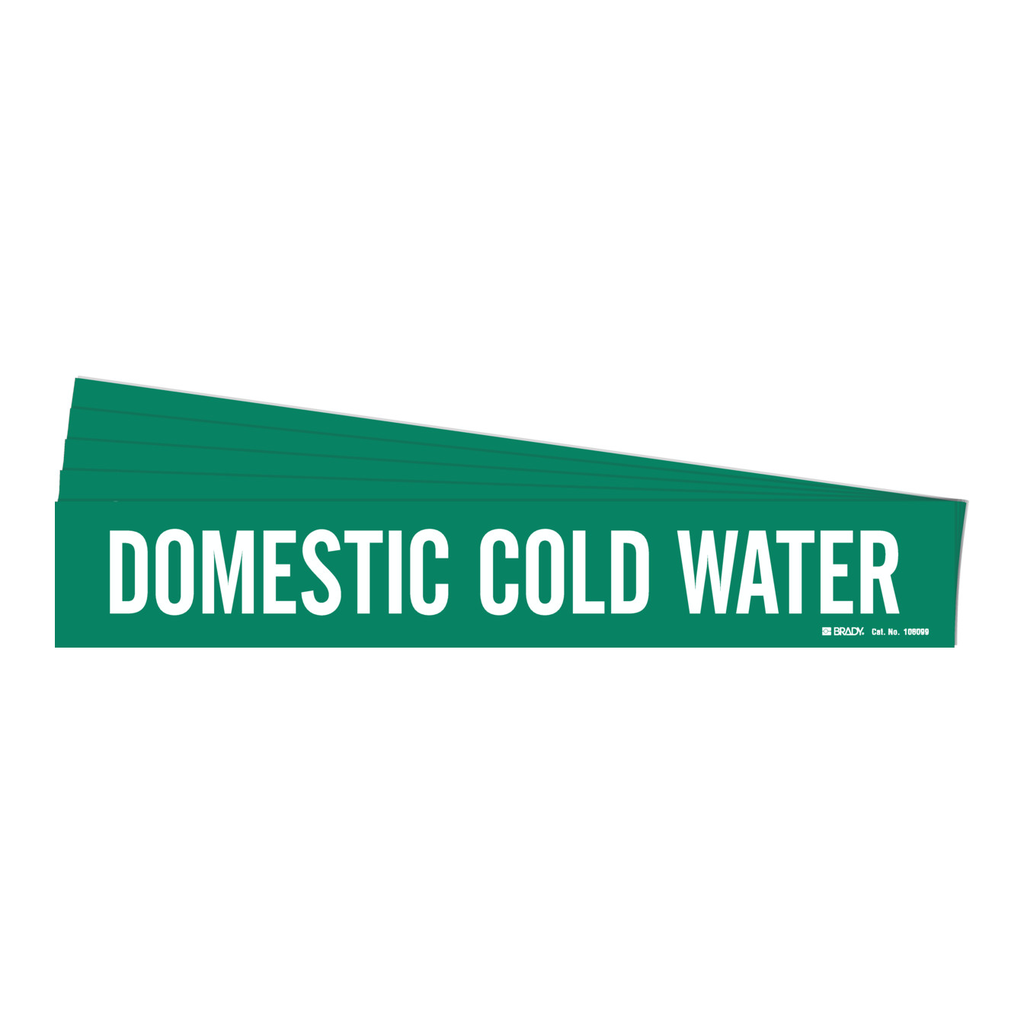 Brady DOMESTIC COLD WATER Polyester Pipe Markers